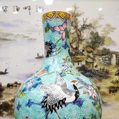 Bình vẽ tay Hoa Hạc